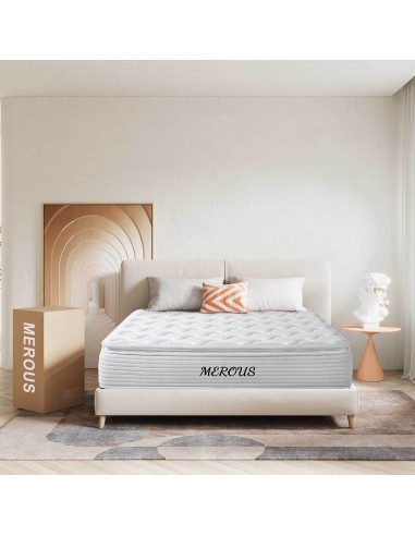 MEROUS Matelas, Hauteur 28 cm, Matelas Hybride Avec Mousse Intérieure et âme à Ressorts, mi-ferme Jusqu'à 80% De Réduction