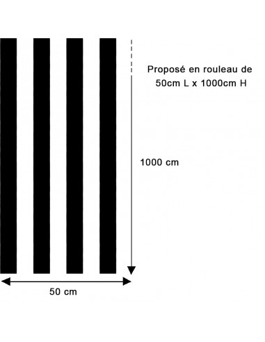 Papier peint rayures classiques noir offre 