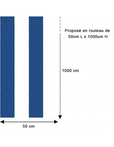 Papier peint rayures larges bleu store