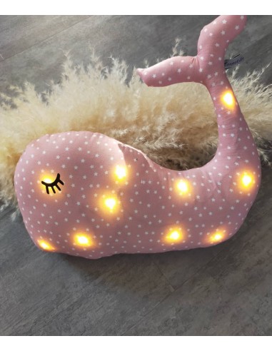 Coussin Lumineux baleine |veilleuse bébé les petits titous de pas cher