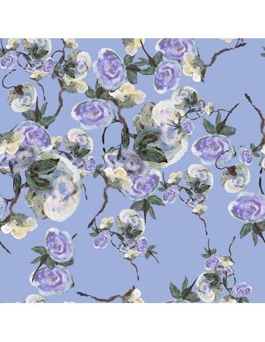 Papier peint floral - Bleu de roses sauvages offre 