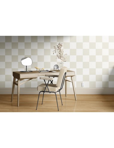 Papier peint panoramique Damier Classique Beige