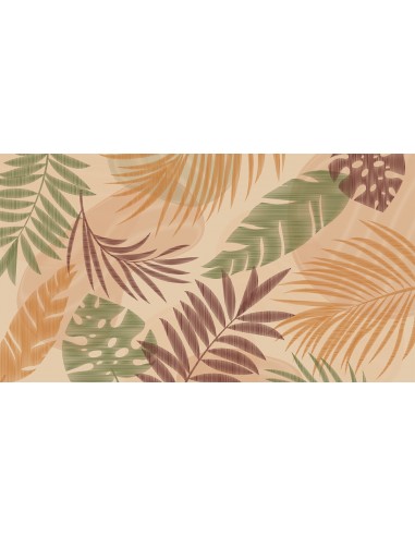 Papier peint feuilles tropicales Palms Orange