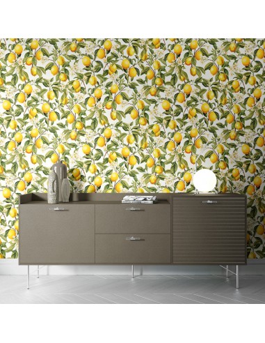 Papier peint panoramique motif citrons Limone