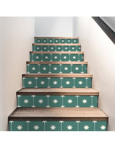 Starry Night in Green Stair Riser Stickers