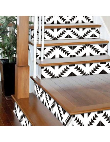 Zig Zag in Black Stair Riser Stickers