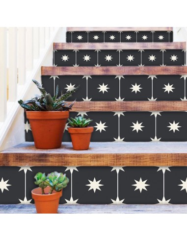 Starry Night in Black Stair Riser Stickers