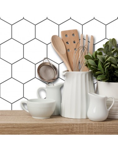 Hexa in Pure White Wallpaper