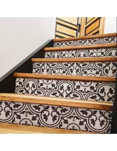 Trefle in Black Stair Riser Stickers