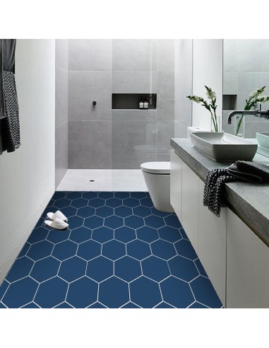 Hexa in Admiral Blue Floor Sticker