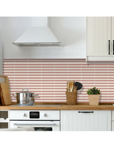 Stripes in Sakura Pink Vinyl Tile Sticker