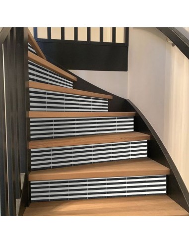 Stripes in Ink Stair Riser Stickers