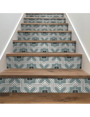 Lattice in Grey Stair Riser Stickers en ligne