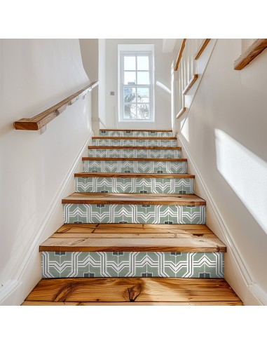 Lattice in Pea Green Stair Riser Stickers Voir les baskets