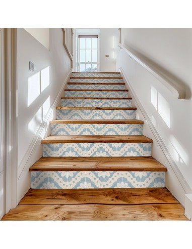 Larkspur in Powder Blue Stair Riser Stickers en stock